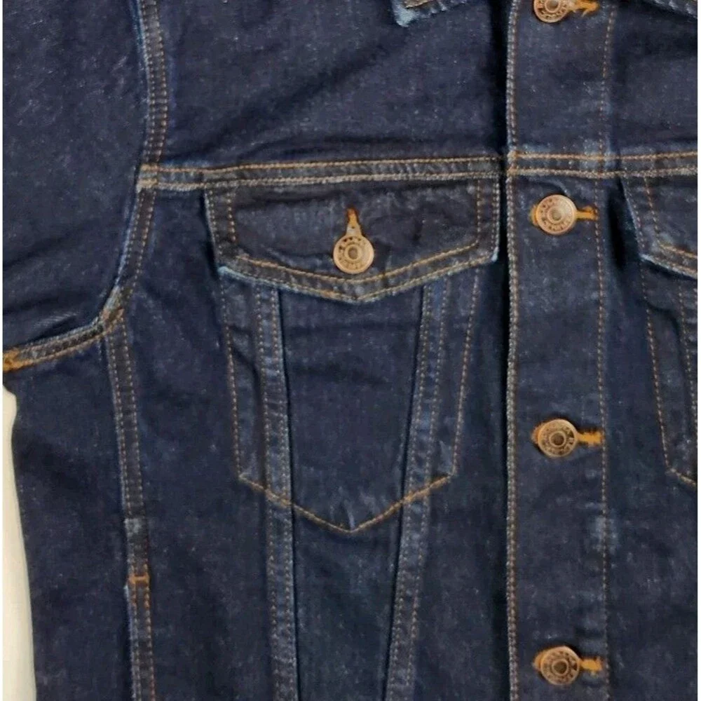 Banana Republic Denim Trucker Jacket Mens S Heritage Cotton Indigo Dark Wash